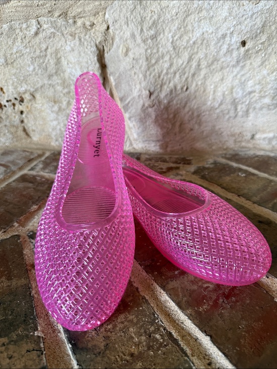 Shoes - Lurnyet Women’s Pink Jelly Ballet Flats